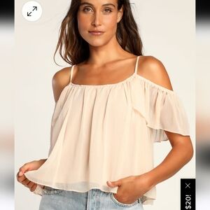 NWT Lulu's Got me Moving Blush of the shoulder top- small